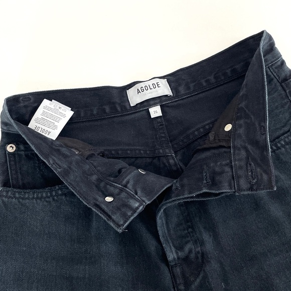 Agolde 90's Denim Shorts in Nix Black - Picture 7 of 9